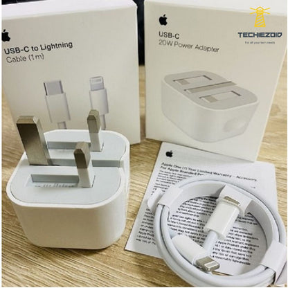 Apple original 20 watt charger with cable type c and lightning copy
